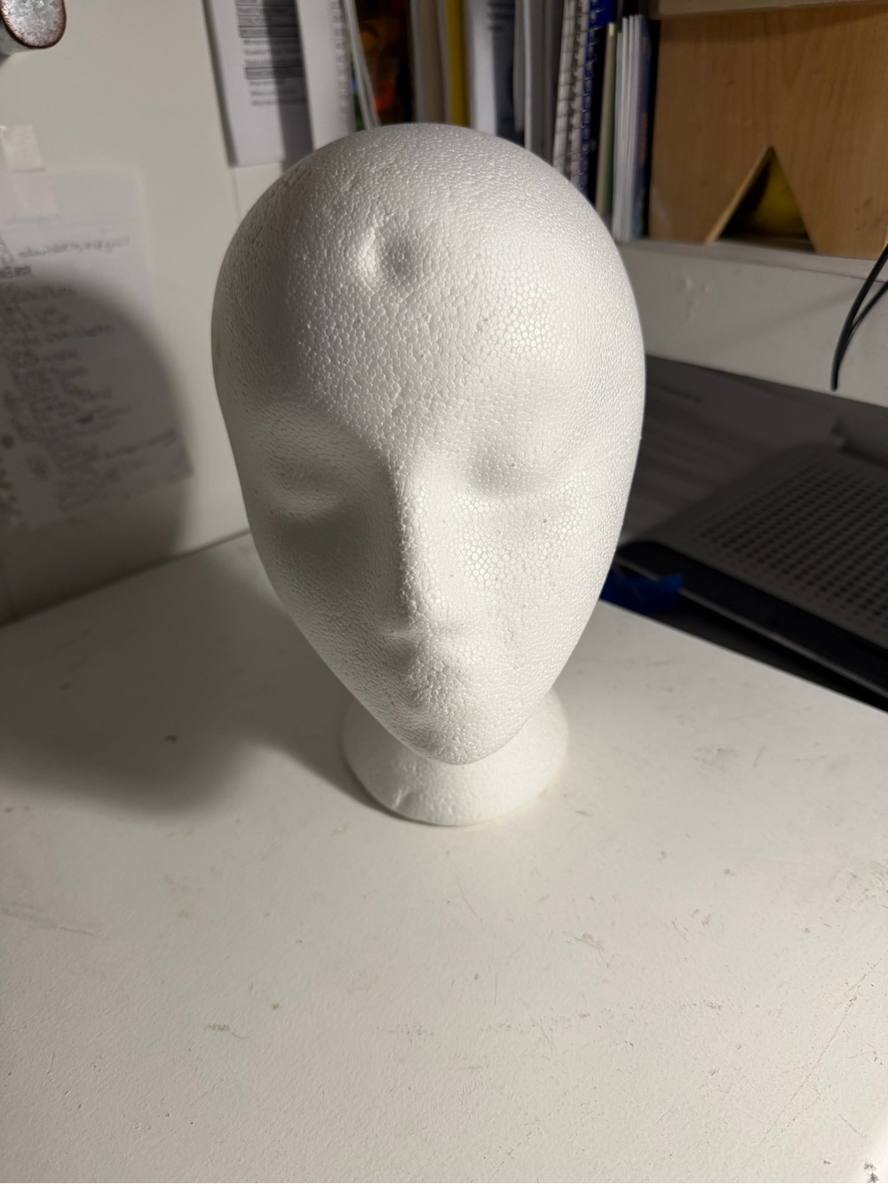 White Styrofoam Mannequin Head Display Stand